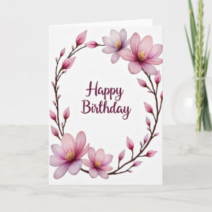 Pink Purple Birthday Card