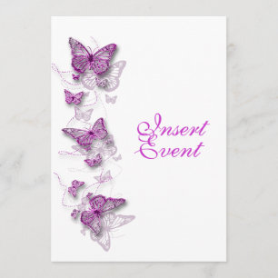 pink purple birthday engagement wedding invitation