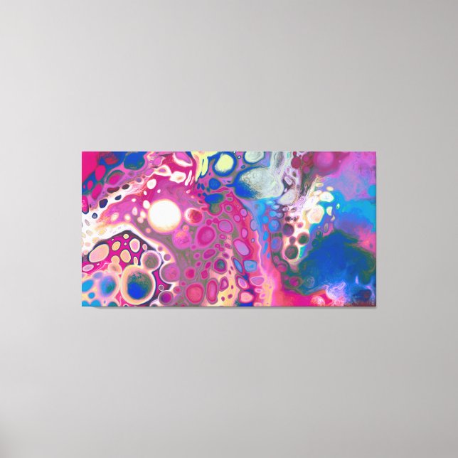 Pink, Purple, Blue Abstract Modern Art Canvas Print (Front)