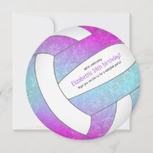 pink purple blue colourful volleyball birthday