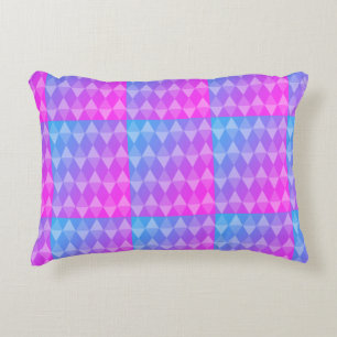 Pink, Purple, Blue Diamond Pattern Accent Pillow