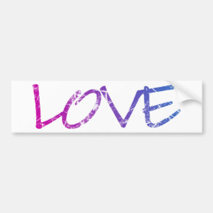 Pink, Purple, Blue Love Vintage Bumper Sticker