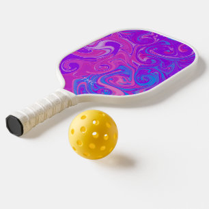 Pink Purple Blue Marble Paint Swirl Artist Fun Pickleball Paddle