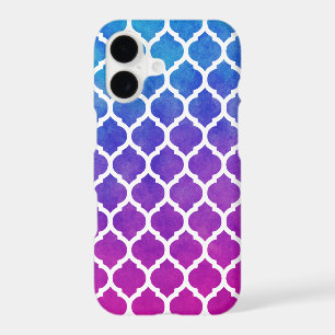 Pink Purple Blue Ombre Moroccan Lattice