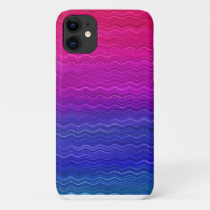 Pink Purple Blue Ombre Wave Pattern iPhone 11 Case