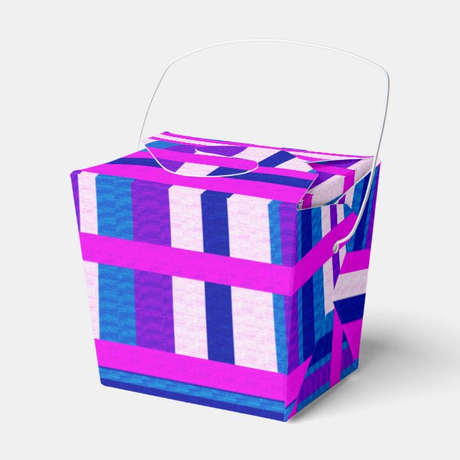 Pink Purple Blue Plaid Favor Box (Front Side)