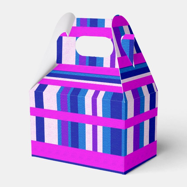 Pink Purple Blue Plaid Favor Box (Front Side)