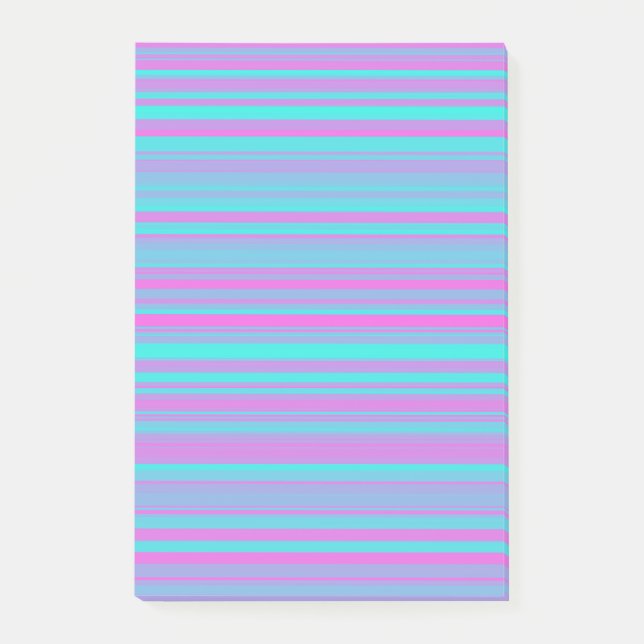 Pink Purple Blue Stripes Pattern Post-it Notes (Front)