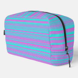 Pink Purple Blue Stripes Pattern Toiletry Bag