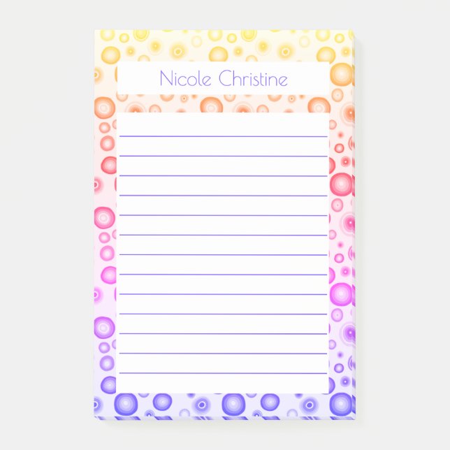 Pink Purple Bubbles Pattern CUSTOMIZED Notepad (Front)