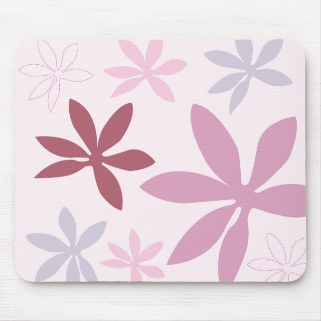 Pink, Purple & Burgundy Flower Petals Mouse Pad (Front)