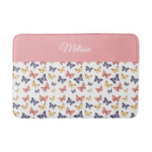 Pink Purple Butterflies Monogram Name