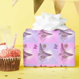 Pink Purple Butterfly Wrapping Paper