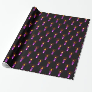 Pink Purple Candles Candlelight Diwali Christmas Wrapping Paper