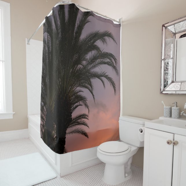 Pink Purple Caribbean Sunset Palm Tree 1 (In Situ)