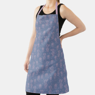 Pink & Purple Cartoon Cactus Pattern Apron