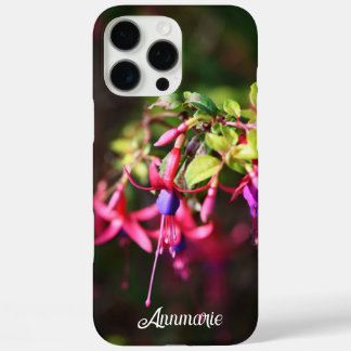 Pink Purple Colorful Fuchsia Flower Initials iPhone 16 Pro Max Case