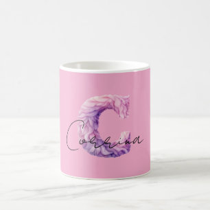 Pink Purple Cozy C Name Coffee Mug