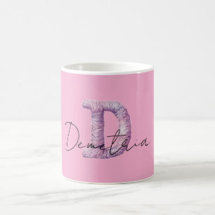 Pink Purple Cozy D Name Coffee Mug