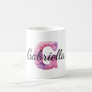 Pink Purple Cozy G Name Coffee Mug