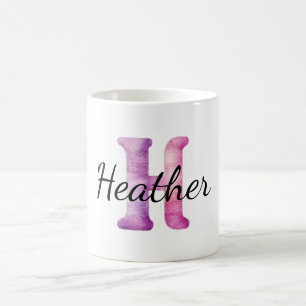Pink Purple Cozy H Name  Coffee Mug