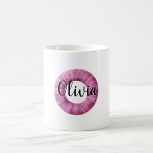 Pink Purple Cozy Letter O Name  Coffee Mug