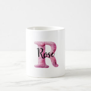 Pink Purple Cozy Letter R Name  Coffee Mug