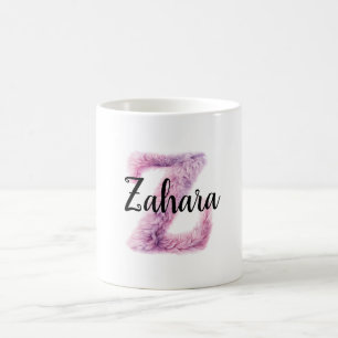 Pink Purple Cozy Letter Z Name  Coffee Mug