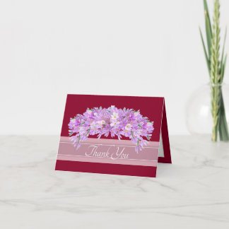Pink Purple Crocus Botanical Floral Chic Thank You Card