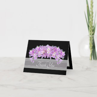 Pink Purple Crocus Botanical Floral Chic Thank You Card