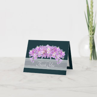 Pink Purple Crocus Botanical Floral Chic Thank You Card