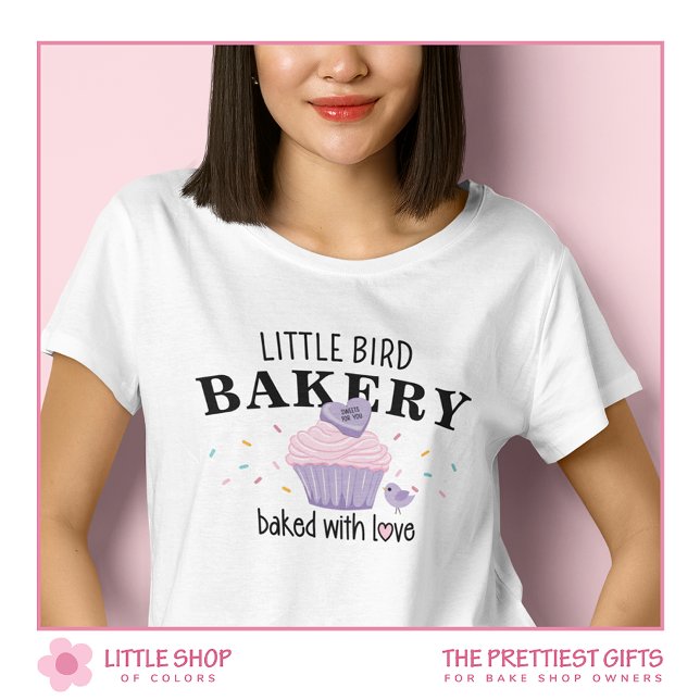 Pink Purple Cupcake Customizable Bakery T-Shirt (Creator Uploaded)