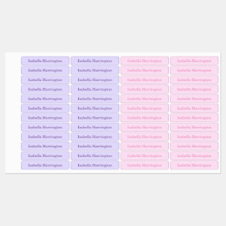 Pink/Purple Custom Name Iron-On Fabric Clothing 