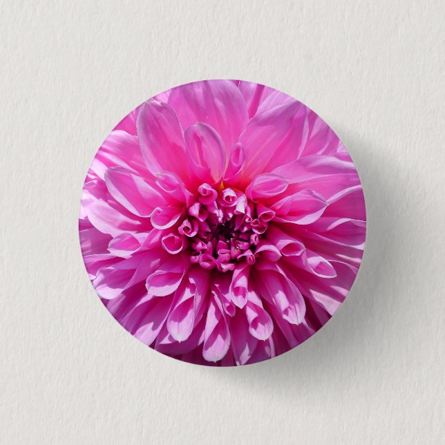 Pink Purple Dahlia Flower  1 Inch Round Button (Front)