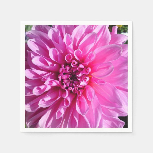 Pink Purple Dahlia Flower Napkin (Front)