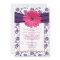 Pink Purple Daisy First Communion Invitation