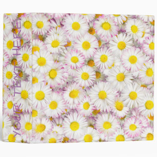 Pink Purple Daisy Flower Pattern Binder