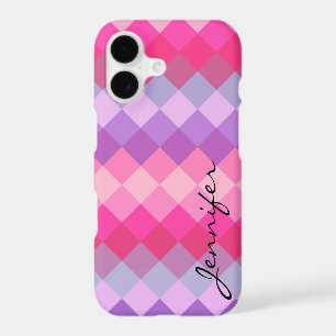 Pink Purple Diamond Geometric Pattern