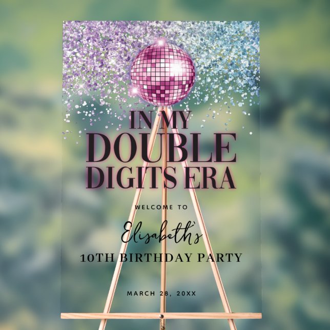 Pink Purple Disco Double Chiffres Anniversaire Bie (Neutre)