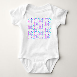 Pink Purple doodle christmas tree stars holiday pa Baby Bodysuit