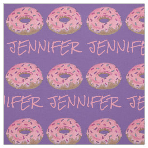 Pink Purple Doughnut Doughnut Doughnuts Name Fabri Fabric