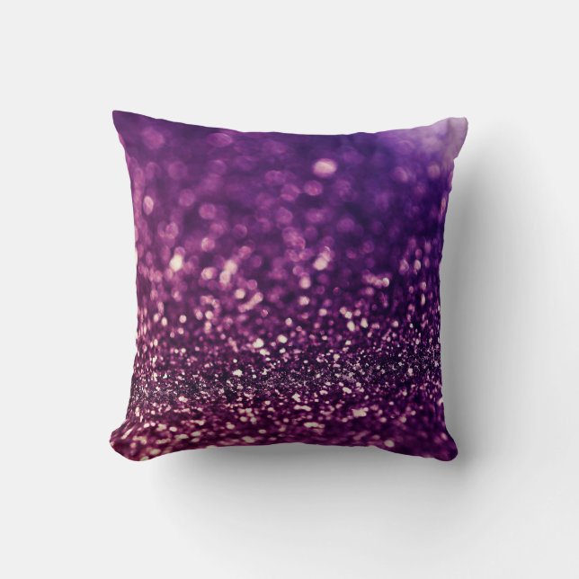 Pink purple dust glitter throw pillow (Front)
