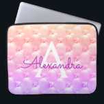 Pink - Purple Elegant Vintage Monogram Laptop Sleeve<br><div class="desc">Pink and Purple Ombre Pastel Elegant,  Vintage Girly Monogram Case. This case can be customized to include your initial and first name.</div>