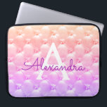 Pink - Purple Elegant Vintage Monogram Laptop Sleeve<br><div class="desc">Pink and Purple Ombre Pastel Elegant,  Vintage Girly Monogram Case. This case can be customized to include your initial and first name.</div>