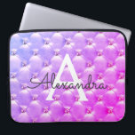 Pink - Purple Elegant Vintage Monogram Laptop Sleeve<br><div class="desc">Pink and Purple Ombre Elegant,  Vintage Girly Monogram Case. This case can be customized to include your initial and first name.</div>