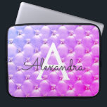 Pink - Purple Elegant Vintage Monogram Laptop Sleeve<br><div class="desc">Pink and Purple Ombre Elegant,  Vintage Girly Monogram Case. This case can be customized to include your initial and first name.</div>