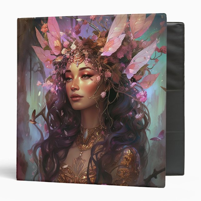 Pink Purple Fairy Queen Fantasy Art Binder (Front/Inside)