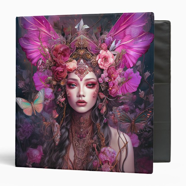 Pink Purple Fairy Queen Fantasy Art Binder (Front/Inside)