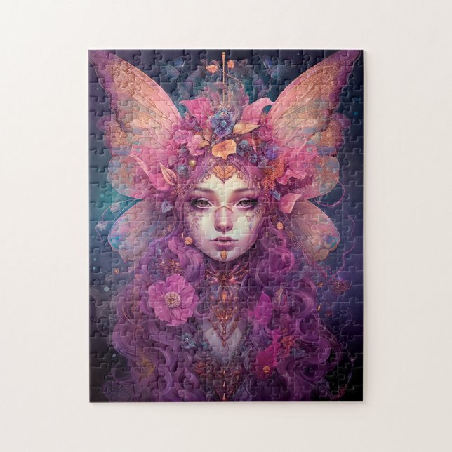 Pink Purple Fairy Queen Fantasy Art Jigsaw Puzzle (Vertical)