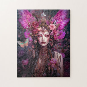 Pink Purple Fairy Queen Fantasy Art Jigsaw Puzzle